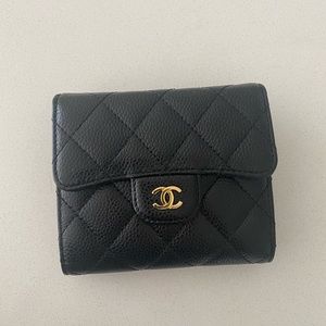 CHANEL Black Classic Flap Wallet AUTHENTIC